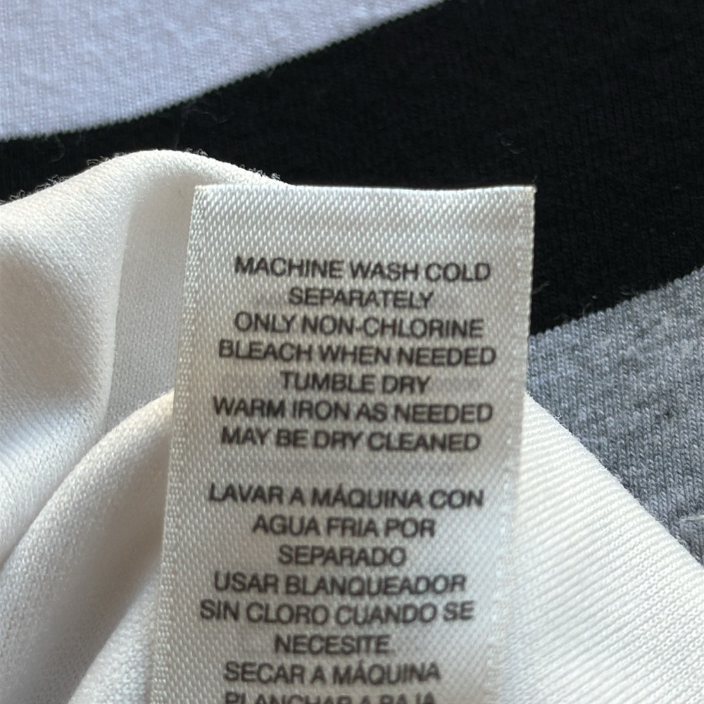 Chico’s black, white, and gray chevron-striped high-low maxi dress, size 3 (16) - Picture 11 of 11